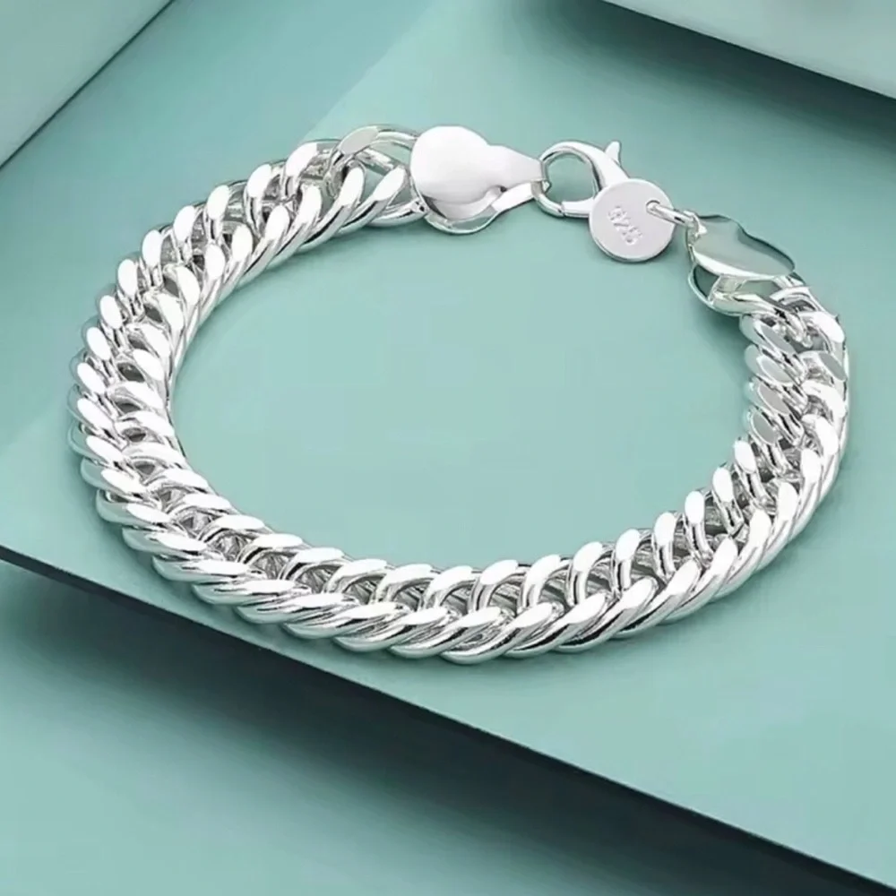 Sterling Silver Cuban Link Bracelet - Silver